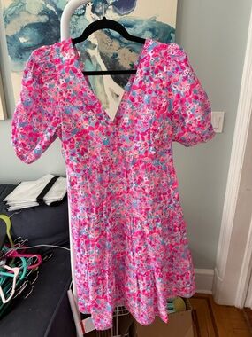 Lilly Pulitzer Pink & Blue Floral Mini Dress
